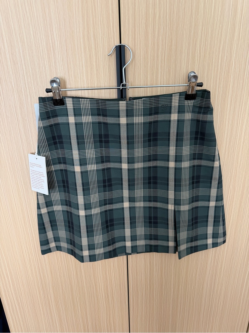 Sunday Best Green and Cream Plaid Mini Skirt